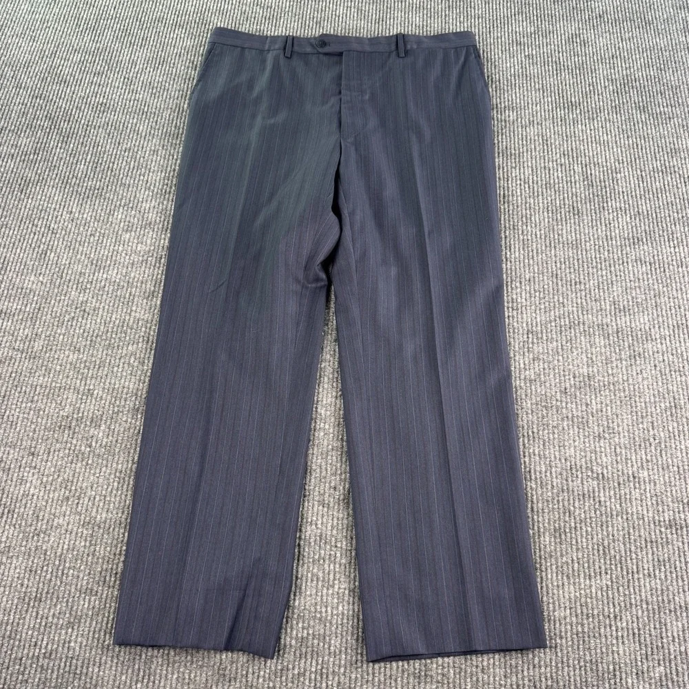 Neiman Marcus Caruso Suit 48L Blue Pinstripe Loro Piana Super 150's Wool 38x29